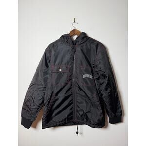 Sherpa Lined Nylon Zip Up Jacket